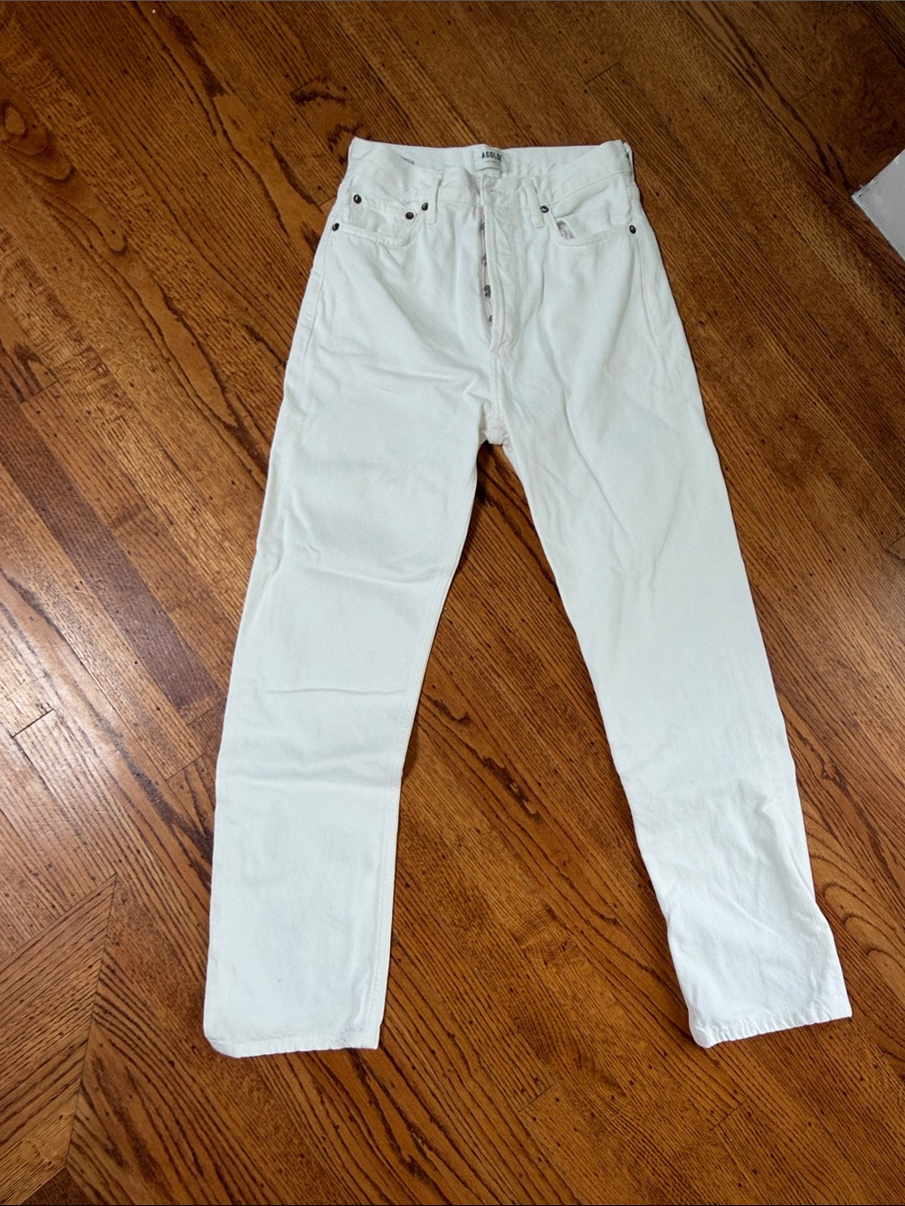 Agolde Women's Straight Jeans in White